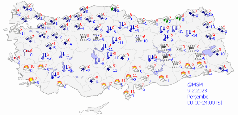 Kuvvetli yağış ve soğuk hava etkili Deprem bölgelerinde hava nasıl 9 Şubat hava durumu