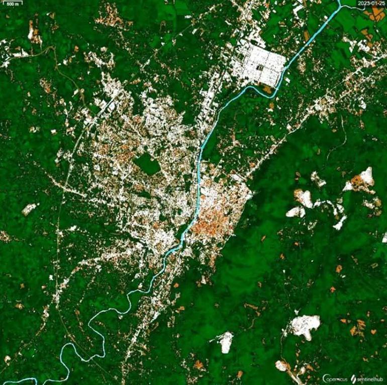 Antakyadaki yıkım, uydu fotoğrafında