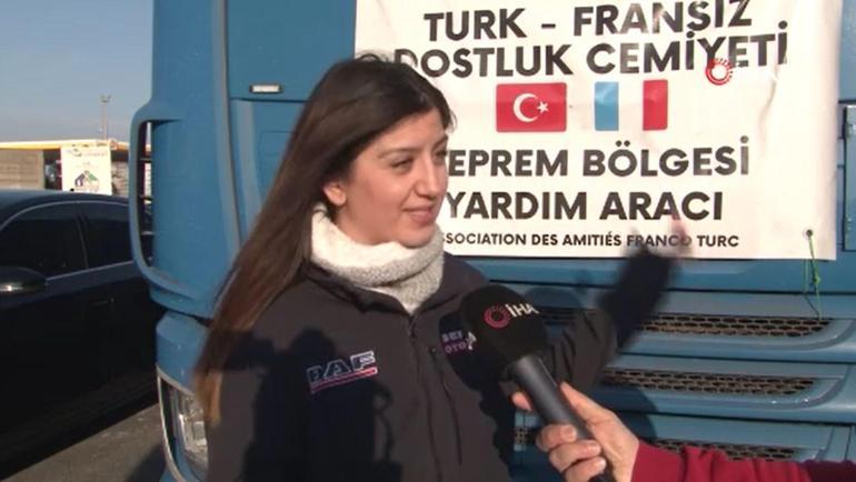 Yardım tırıyla Fransadan yola çıkan gurbetçi kadın Türkiyeye ulaştı
