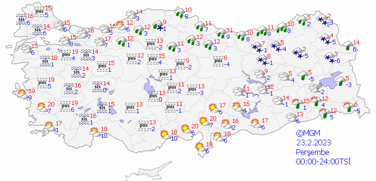 Meteorolojiden o illere kar uyarısı: 23 Şubat 2023 hava durumu