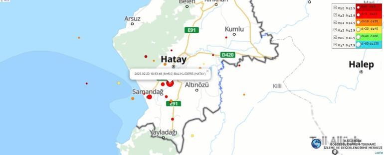 Son dakika haberi: Hatayda 5 büyüklüğünde deprem