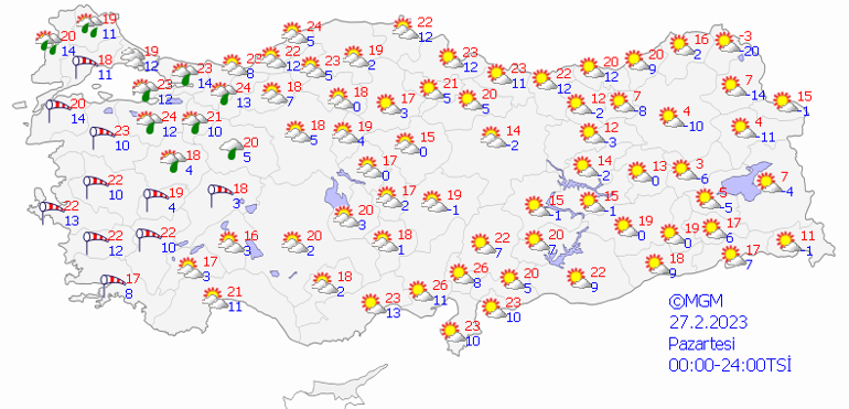 27 Şubat hava durumu: O illere yağış geliyor Bugün hava nasıl olacak