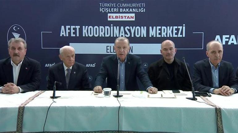 Son dakika... Cumhurbaşkanı Erdoğan ve Bahçeli Elbistanda Erdoğan: Acının büyüklüğünün farkındayız