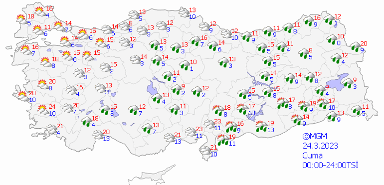 24 Mart hava durumu: Yeniden sel ve sağanak uyarısı Bugün hava nasıl olacak