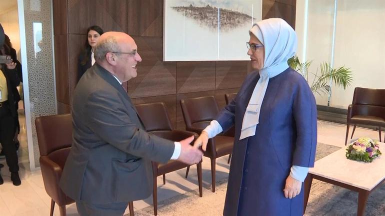 Emine Erdoğan, Göç Örgütü Başkanıyla görüştü. Gündem Sıfır Atık Projesi ve depremdi