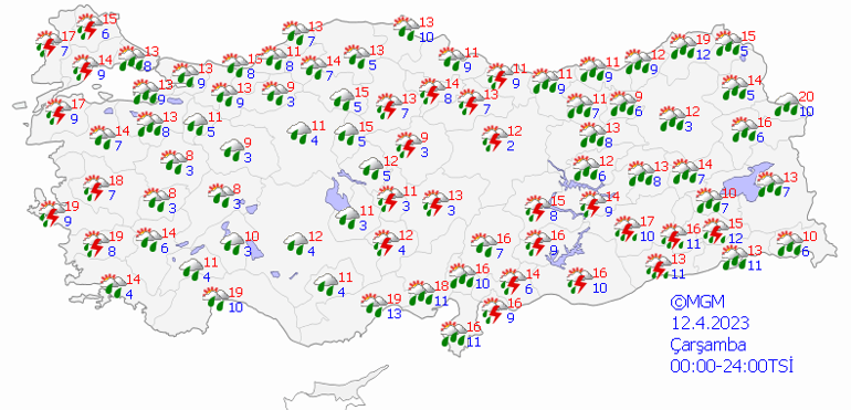 12 Nisan hava durumu: 7 ile turuncu kodlu uyarı Bugün hava nasıl olacak