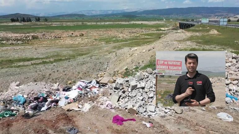 Tarım bölgesine kaçak moloz döküldü