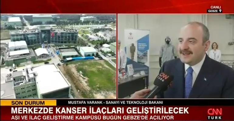 Aşı ve ilaç geliştirme kampüsü açılıyor Bakan Varank önemini CNN TÜRKte anlattı