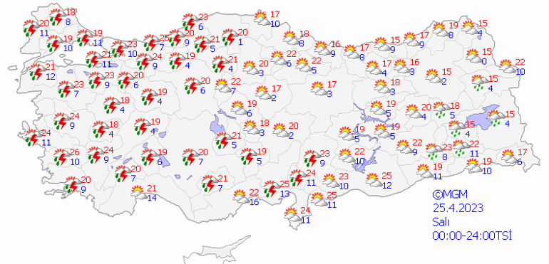 25 Nisan hava durumu: O illere şiddetli yağış uyarısı Bugün hava nasıl olacak