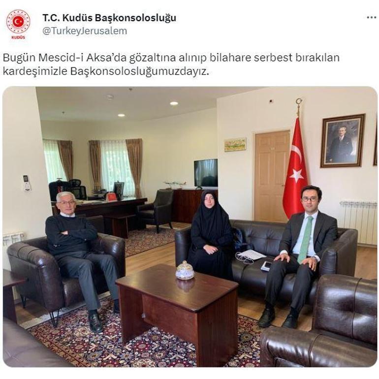 Mescidi Aksada gözaltına alınan Türk vatandaşı serbest bırakıldı