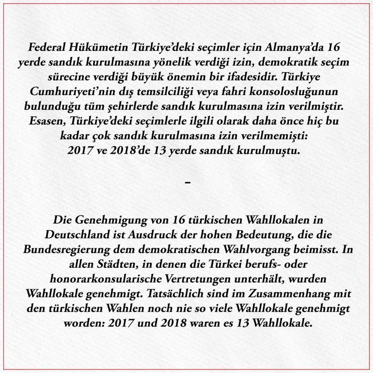 Almanyanın Ankara Büyükelçiliğinden seçim sandığı açıklaması