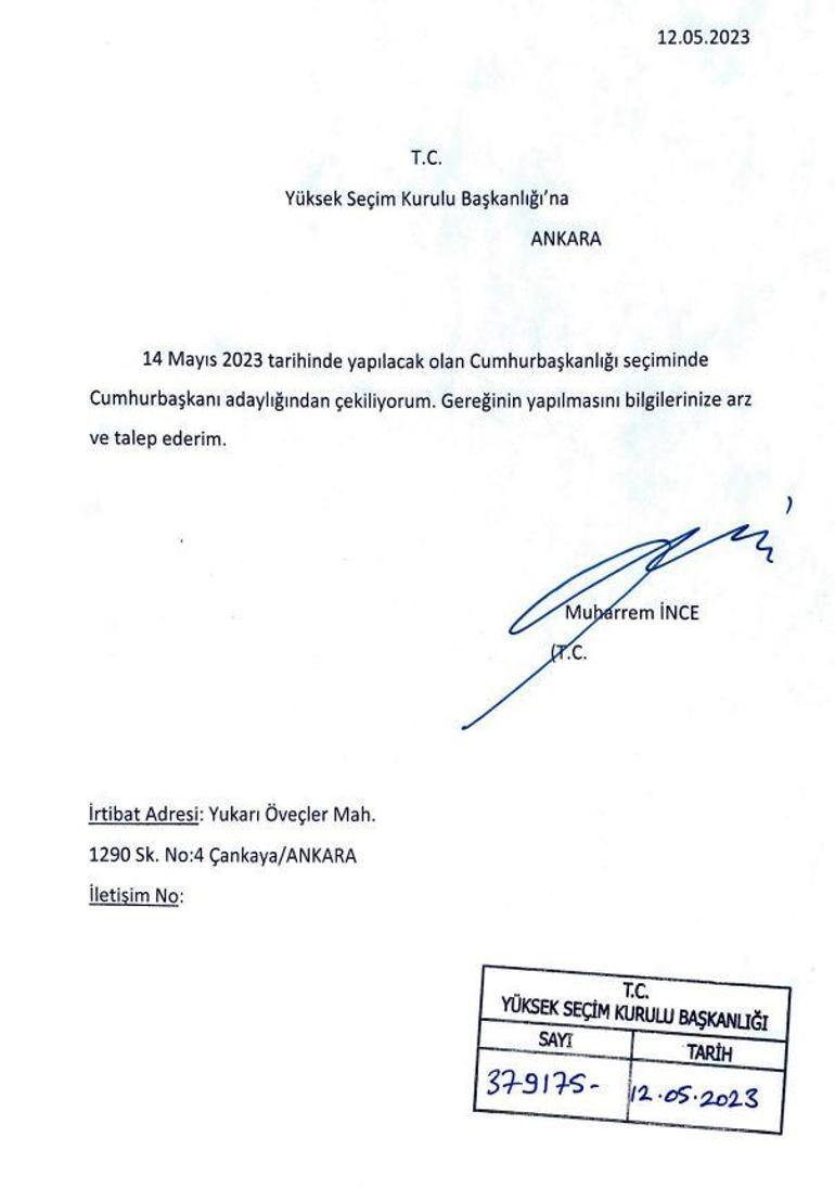 SON DAKİKA: Memleket Partisi, çekilme evraklarını YSKya teslim etti