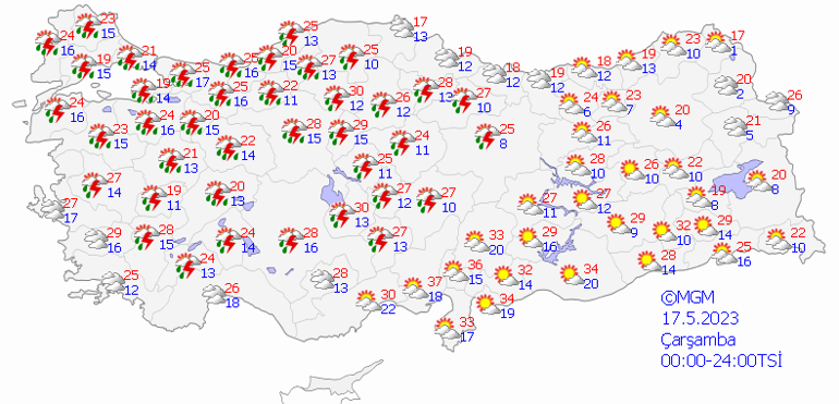 17 Mayıs hava durumu: Dolu ve şiddetli sağanak uyarısı Bugün hava nasıl olacak