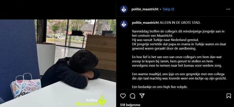 Depremzede olduğunu söyleyen 5 yaşındaki Türk çocuk, Hollandada tek başına bulundu
