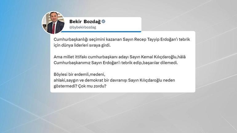 Bakan Bozdağ: Kılıçdaroğlu Erdoğanı tebrik etmedi