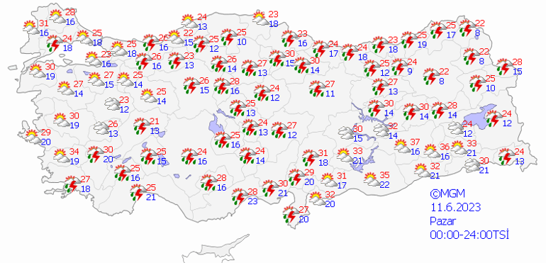 Kuvvetli yağış uyarısı 11 Haziran hava durumu: Bugün hava nasıl olacak