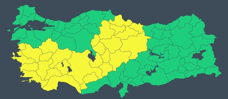 26 il için sarı kodlu uyarı Bugün hava nasıl olacak 12 Haziran hava durumu