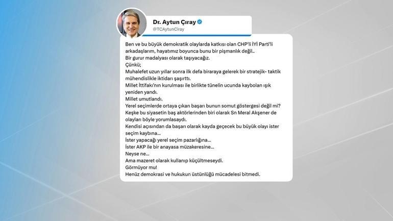 Altılı masadan Akşenerin 15 vekil çıkışına mesaj