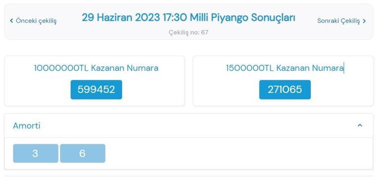 Son dakika: Milli Piyango çekilişi sonuçları belli oldu 29 Haziran 2023 Milli Piyango bilet sorgulama ekranı