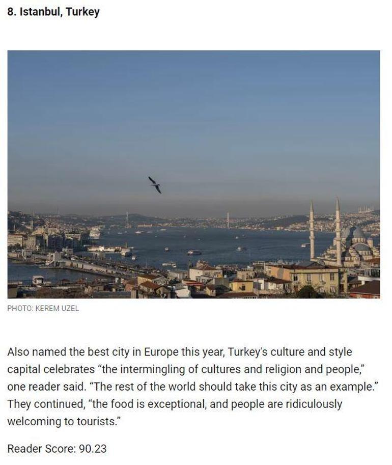 İstanbul, Avrupa’nın favori kentleri arasında 1. sırada İşte Avrupanın en beğenilen yerleri