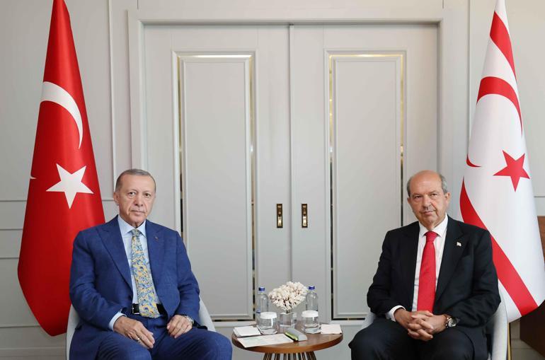 Cumhurbaşkanı Erdoğan, KKTC Cumhurbaşkanı Tatar ile görüştü