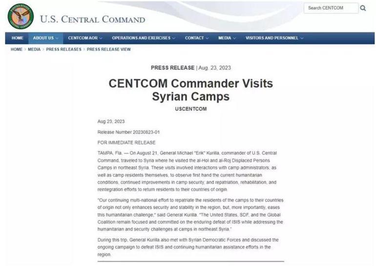ABDli orgeneral DEAŞ kampında Fotoğrafları resmi site yayınladı