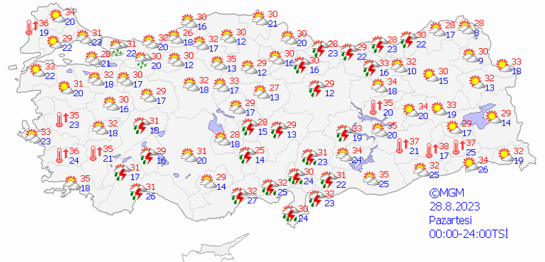 O illerde sağanak etkili olacak 28 Ağustos hava durumu: Bugün hava nasıl olacak