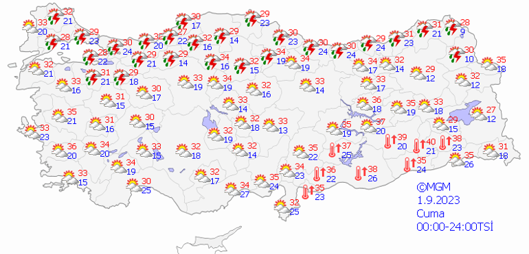 Sağanak uyarısı geldi 1 Eylül hava durumu: Bugün hava nasıl olacak