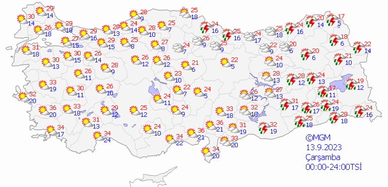 Kuvvetli sağanak beklenen iller açıklandı 13 Eylül hava durumu: Bugün hava nasıl olacak