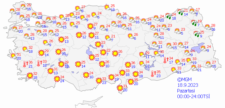 2 ile kuvvetli sağanak uyarısı 18 Eylül hava durumu: Bugün hava nasıl olacak