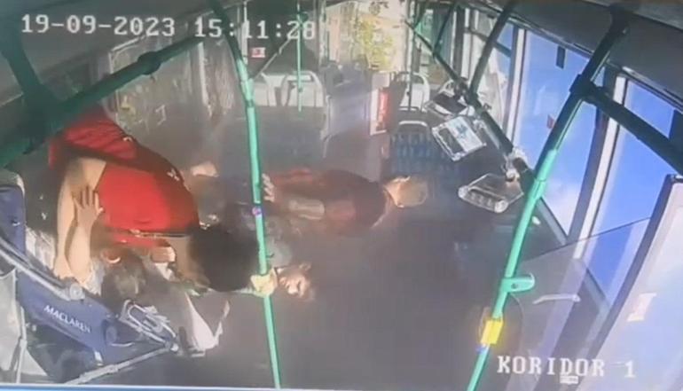 Başakşehirde İETT otobüsünün içindeki kaza dehşeti kamerada