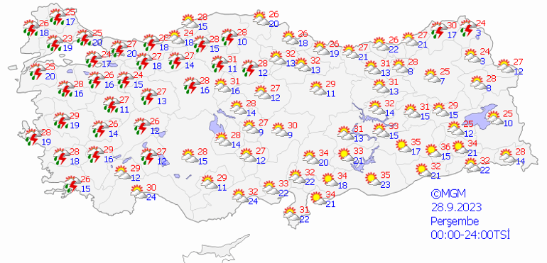 Meteoroloji 5 ili sarı kodla uyardı 28 Eylül hava durumu: Bugün hava nasıl olacak