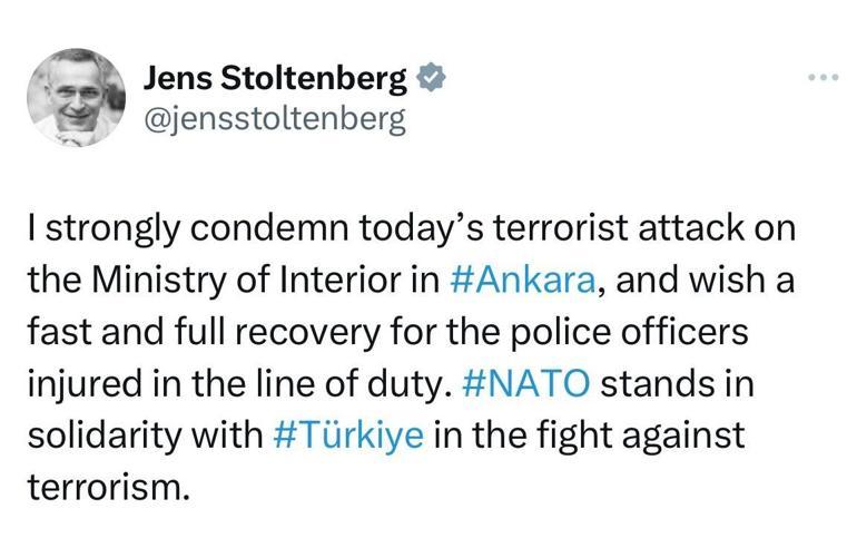 NATO Genel Sekreteri Stoltenberg, Ankara’daki terör saldırısını kınadı