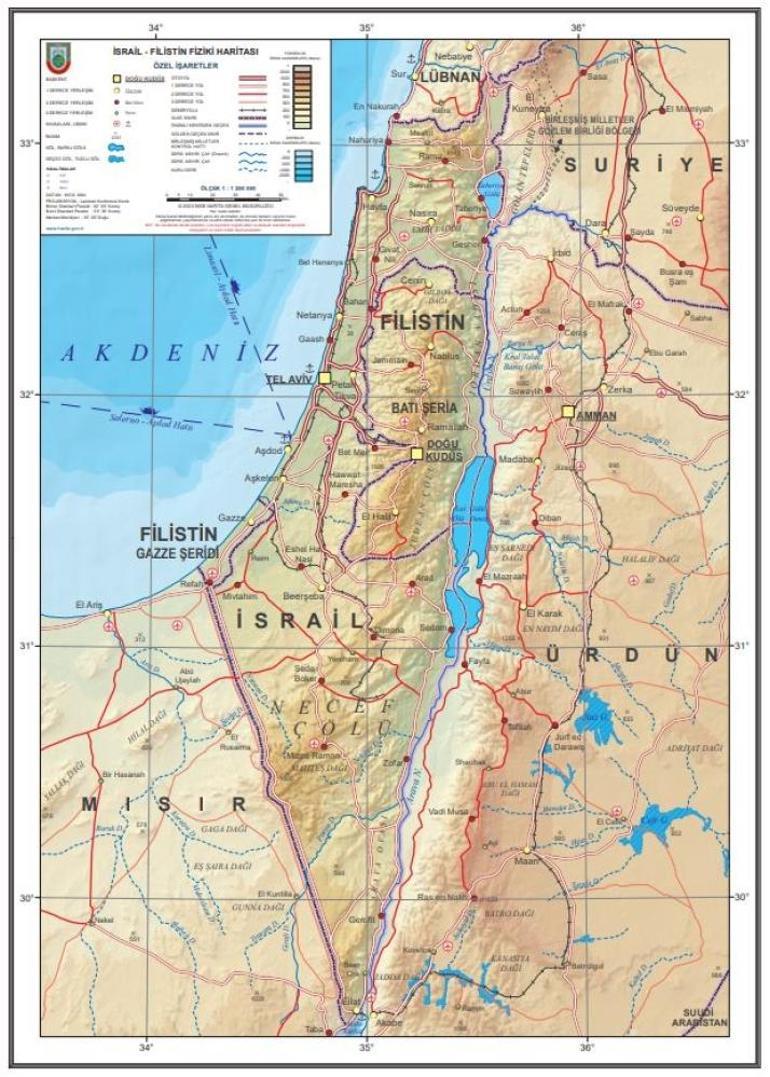 Filistin haritası: Yeri, konumu, komşu ülkeleri Filistin nerede, hangi kıtada