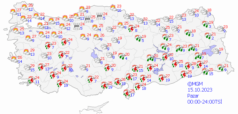 O illere sağanak ve toz taşınımı uyarısı 15 Ekim hava durumu: Bugün hava nasıl olacak