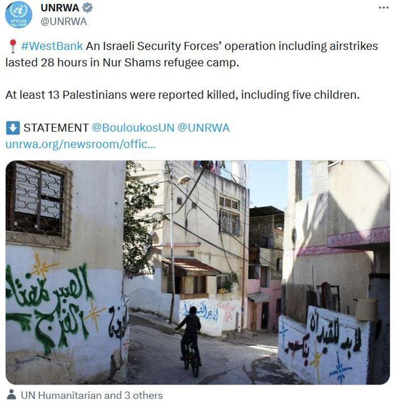 İsrail, Batı Şeria’da mülteci kampını vurdu: 13 ölü