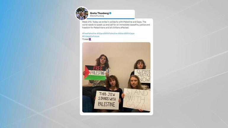 Filistin’e destek veren Thunberg’e İsrail’den tepki