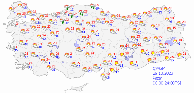 29 Ekim Cumhuriyet Bayramı hava durumu: Bugün hava nasıl olacak