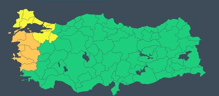 7 ile sarı, 5 ile turuncu kodlu uyarı 11 Kasım hava durumu: Bugün hava nasıl olacak