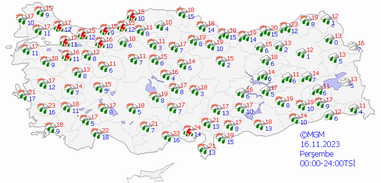 Meteorolojiden tüm illere yağış uyarısı 16 Kasım hava durumu: Bugün hava nasıl olacak