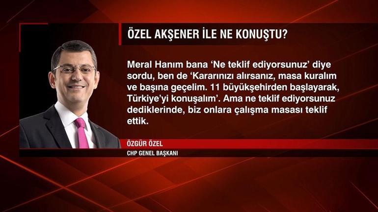 Özel, Akşenere ne teklif etti Detaylarını paylaştı