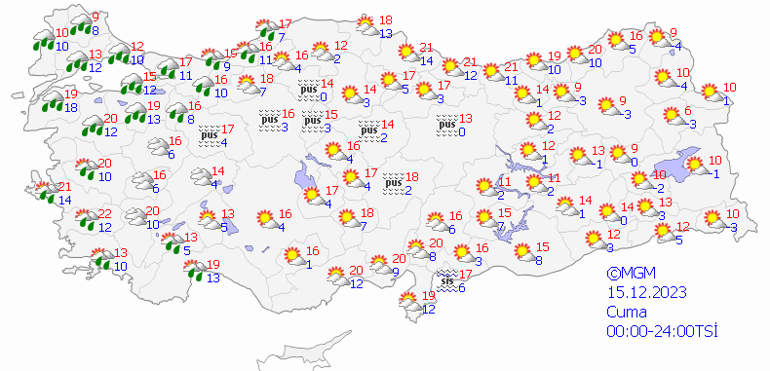 Soğuk hava ve yağış geliyor 15 Aralık hava durumu: Bugün hava nasıl olacak