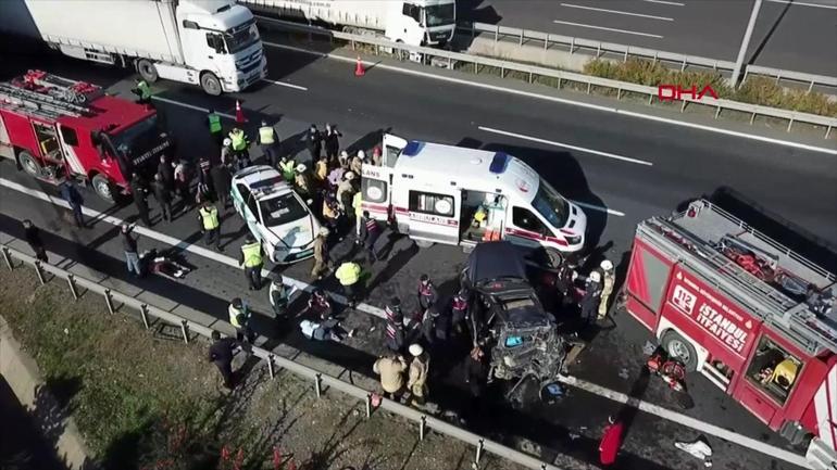 Kuzey Marmara Otoyolundan kaza TIR otomobile arkadan çarptı: 6 kişi yaralandı