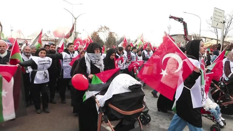 Ankarada büyük Gazze yürüyüşü