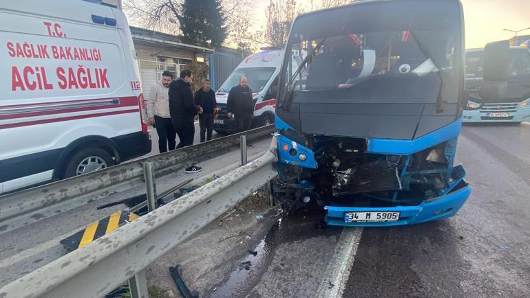 Bariyerlere çarpan minibüsteki 15 yolcu yaralandı