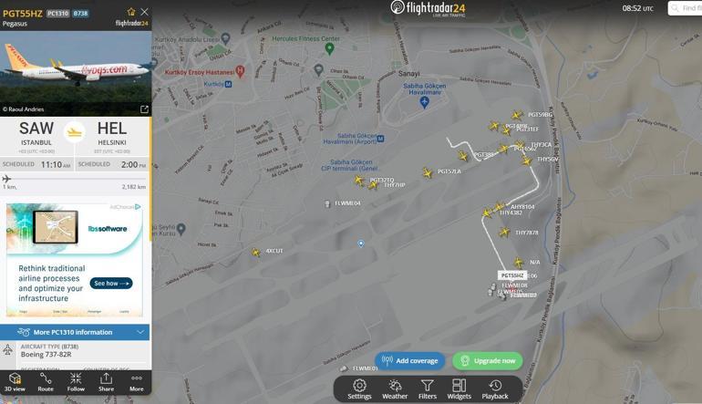 Sabiha Gökçen Havalimanının 2. pistinden ilk ticari uçuş