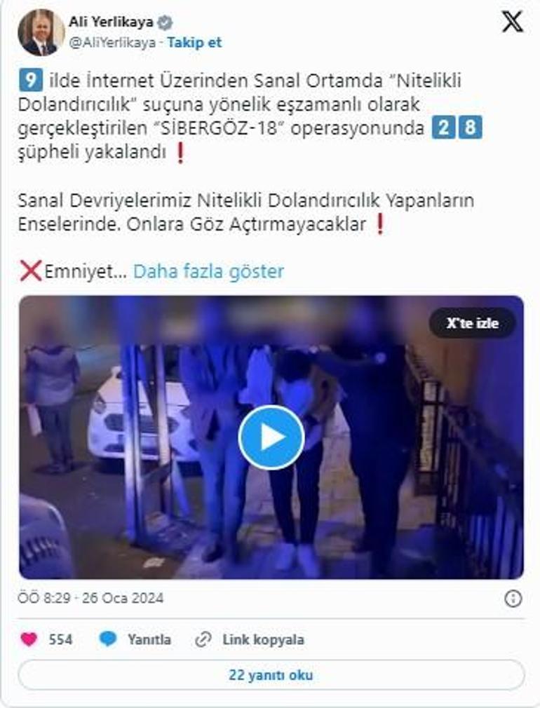 Sibergöz-18 operasyonu 28 şüpheli yakalandı