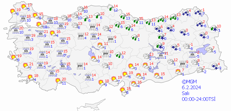 12 ile turuncu ve sarı kodlu uyarı Bugün hava nasıl olacak 6 Şubat 2024 hava durumu