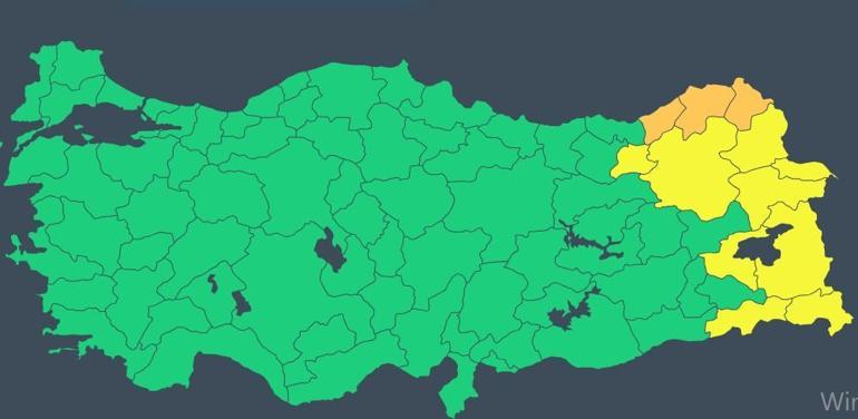 12 ile turuncu ve sarı kodlu uyarı Bugün hava nasıl olacak 6 Şubat 2024 hava durumu