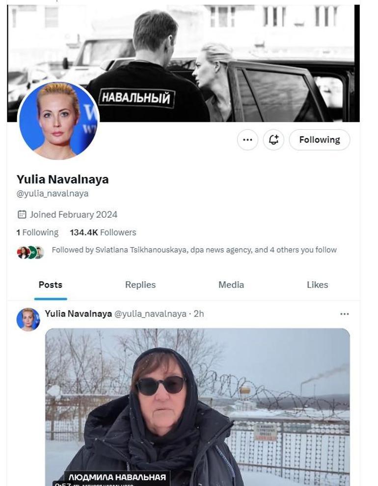 Navalni’nin eşinin askıya alınan X hesabı tekrar açıldı